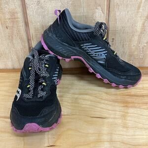 Saucony Excursion TR15 W Size 7 Trail Running Shoes Excellent Black Purple Gray